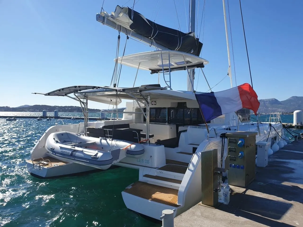 Explore Bonifacio on a 13.99m Rental Lagoon 46