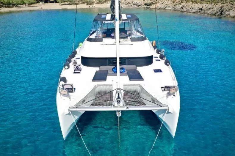 Explore Mykonos City on a 13.99m Rental Catamaran Lagoon 46