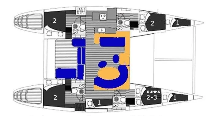 Charter a 15m Lagoon 470 in Cala Jondal