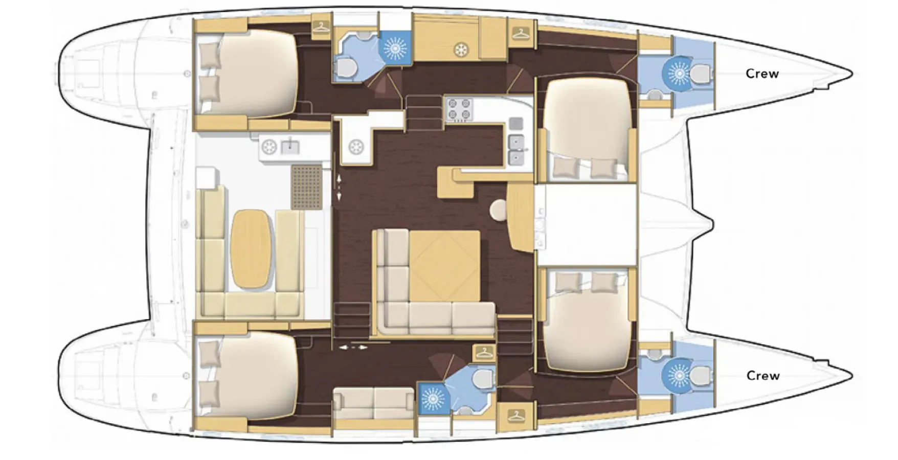 Rent a 15.51m 4 Cabin Catamaran in Mykonos City