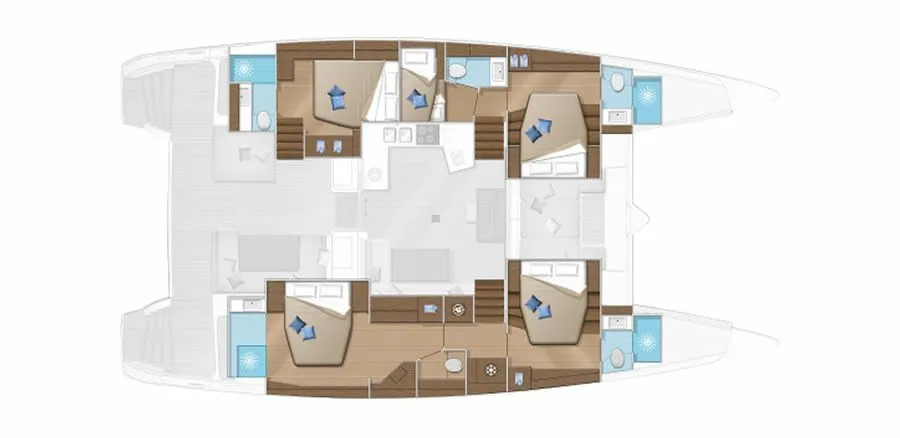 15.84m Ajaccio Catamaran Lagoon 52 F Hire