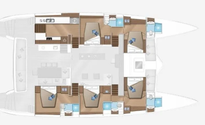 Explore Split on a 18.9m 5 Cabin Catamaran Rental