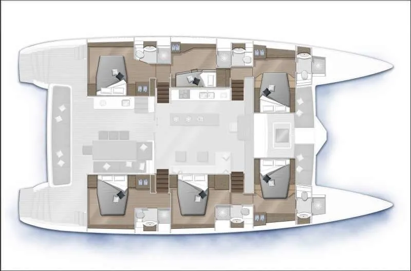 19.5m Uturoa 5 Cabin Power Catamaran Hire