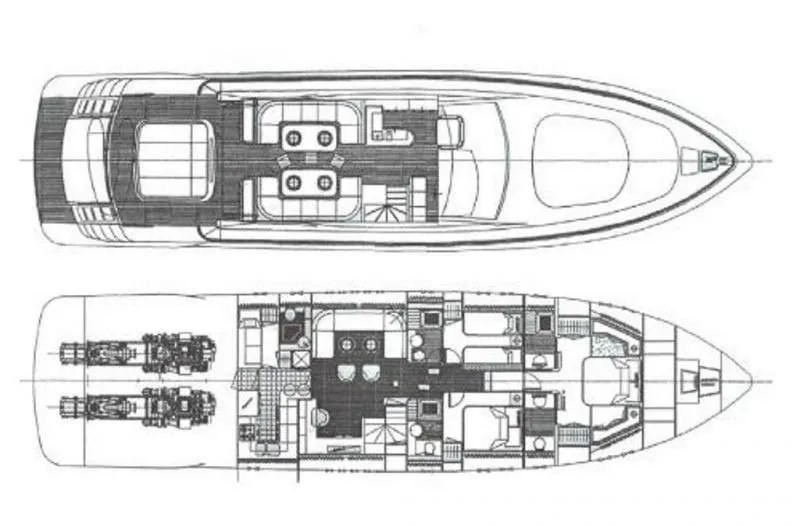 24m Frejus 3 Cabin Motor Yacht Hire