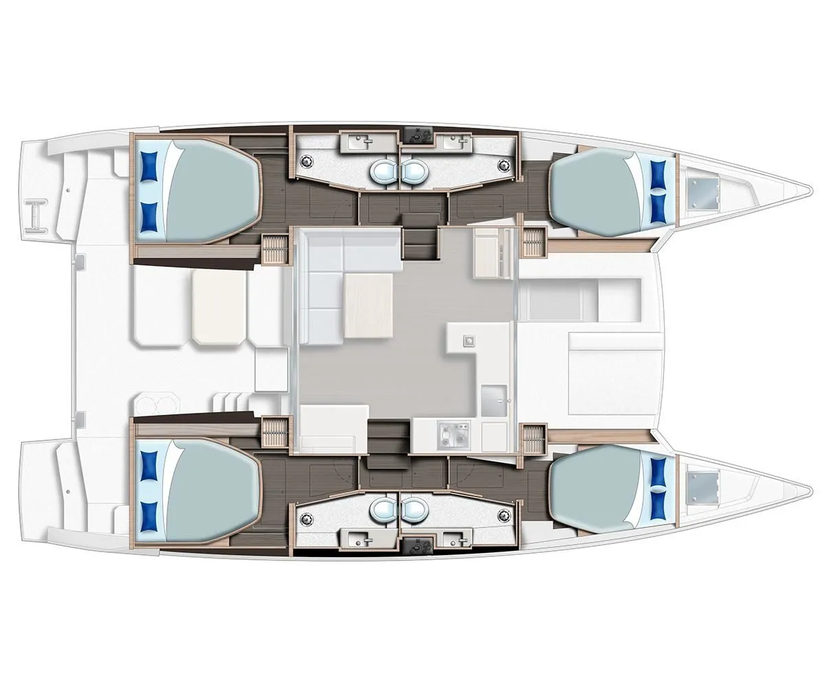 Explore Oyster Pond on a 12.67m Leopard 42 Catamaran Rental
