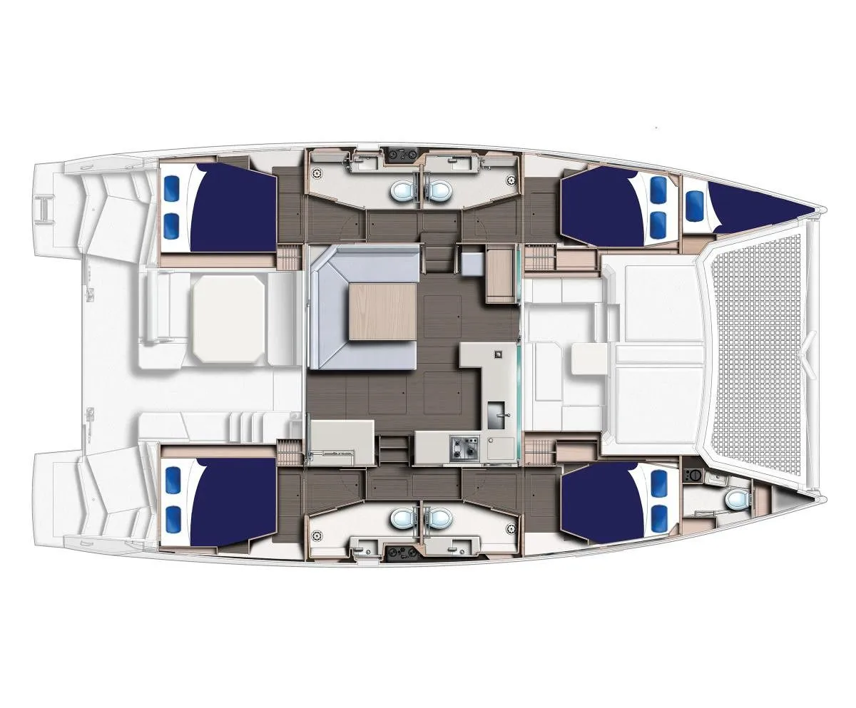 13.72m Cannigione Leopard 45 Catamaran Hire