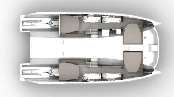 Explore Palm Cay on a 14m Rental Power Catamaran
