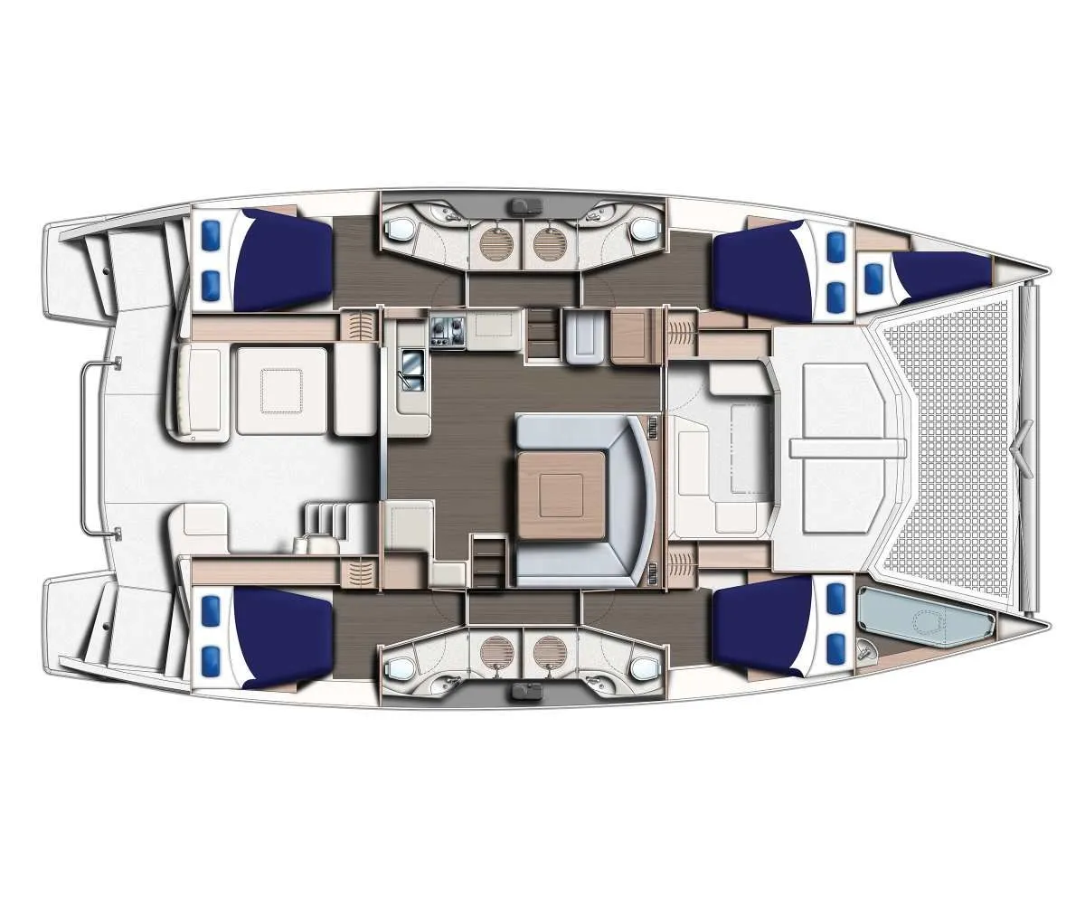 14.75m Rodney Bay Village Leopard 48 Catamaran Hire