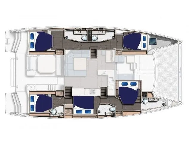 Charter a 15.4m 6 Cabin Catamaran in Uturoa
