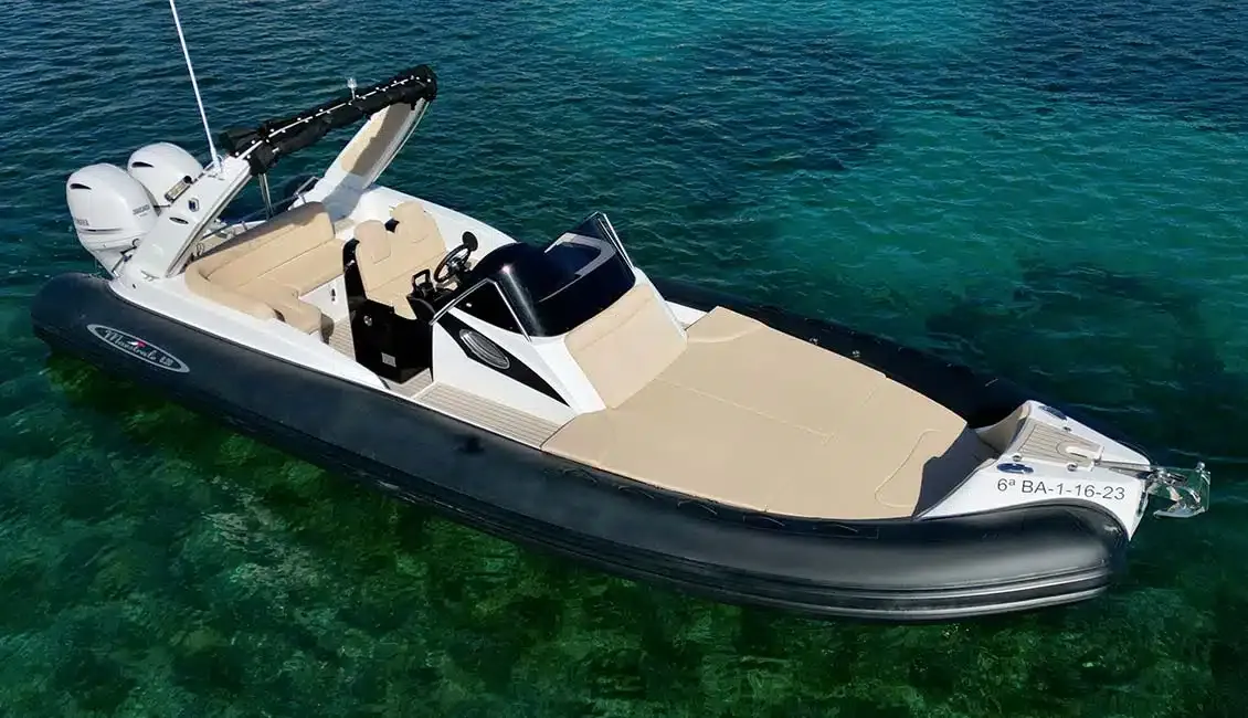 Explore Port d'Andratx on a 8.6m Maestrale 820 Twin Motor Boat Rental