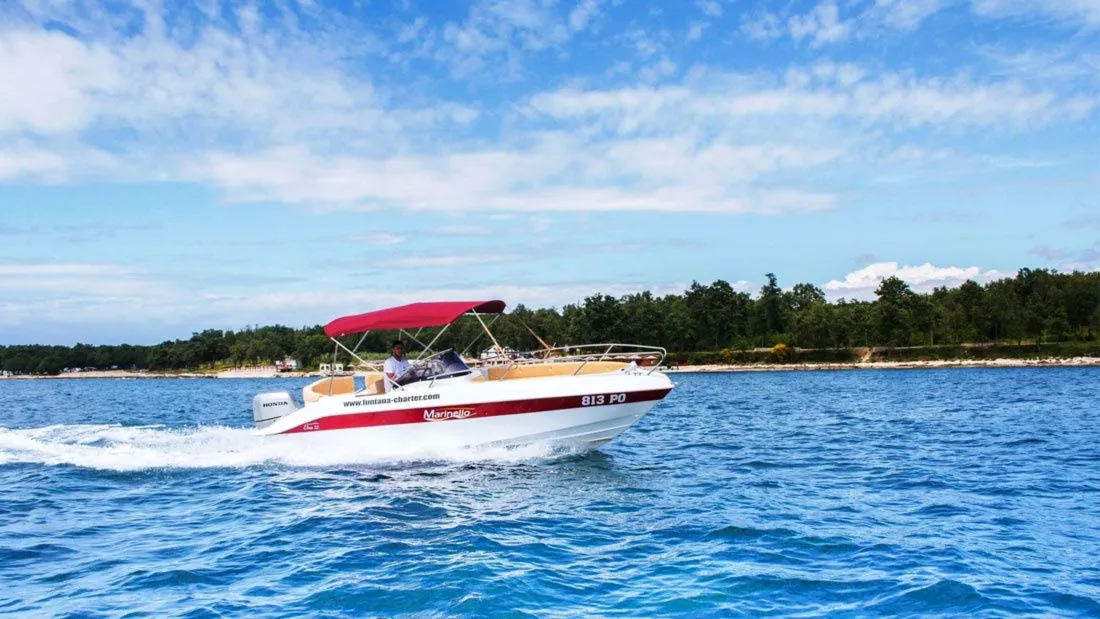 Explore Funtana on a 6.8m Rental Motor Boat Marinello 22