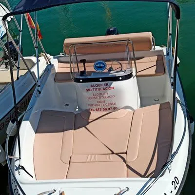 Explore Sitges on a 4.5m Rental Motor Boat Marion 450