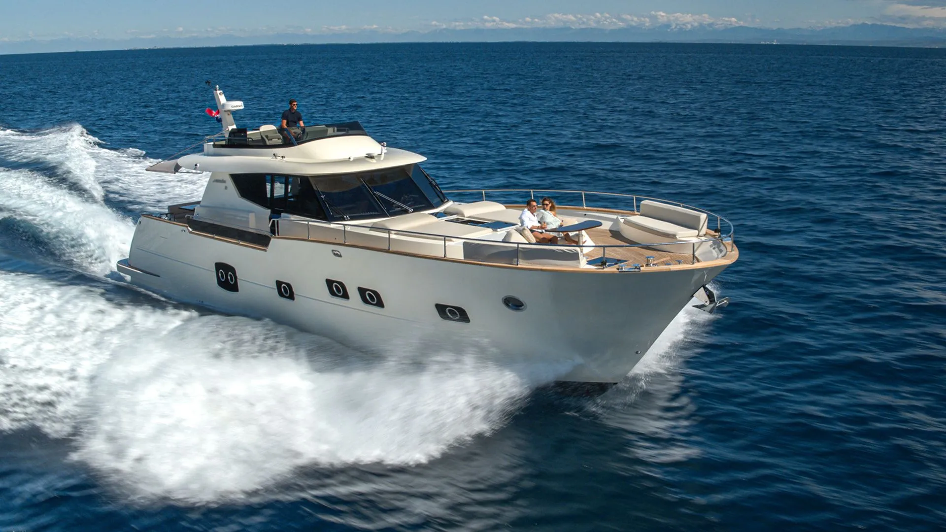 Explore Split on a 21.5m Monachus 70 Fly Motor Yacht Rental