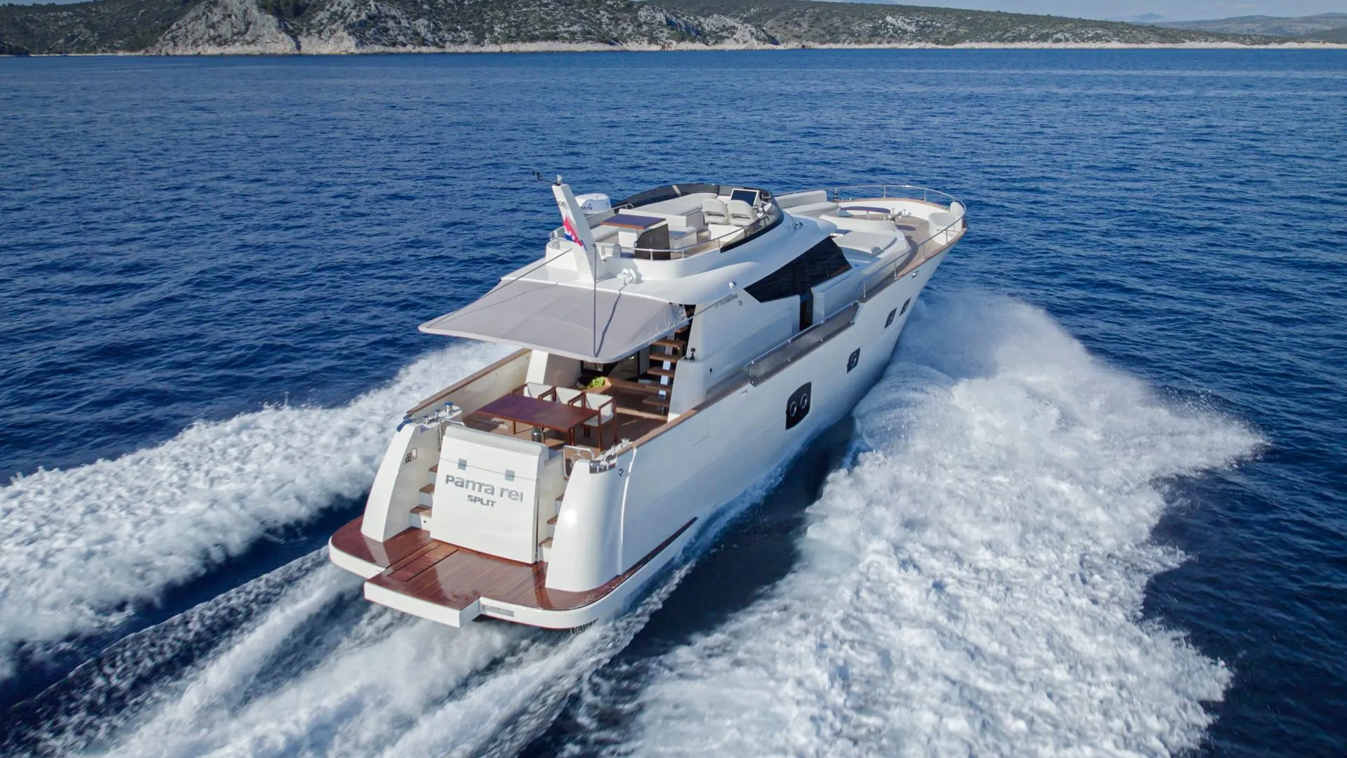 Explore Split on a 21.5m Monachus 70 Fly Motor Yacht Rental