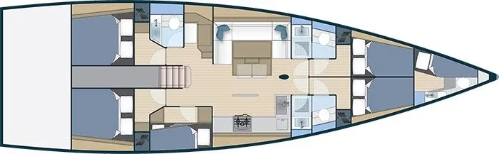 Rent a 16.7m 6 Cabin Sailing Yacht in Kastela