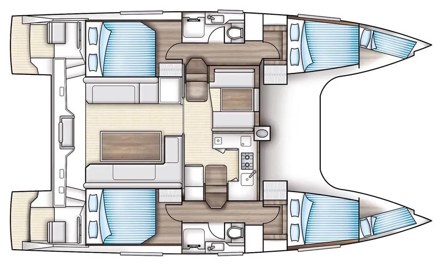 Explore Ajaccio on a 11.98m 6 Cabin Catamaran Rental