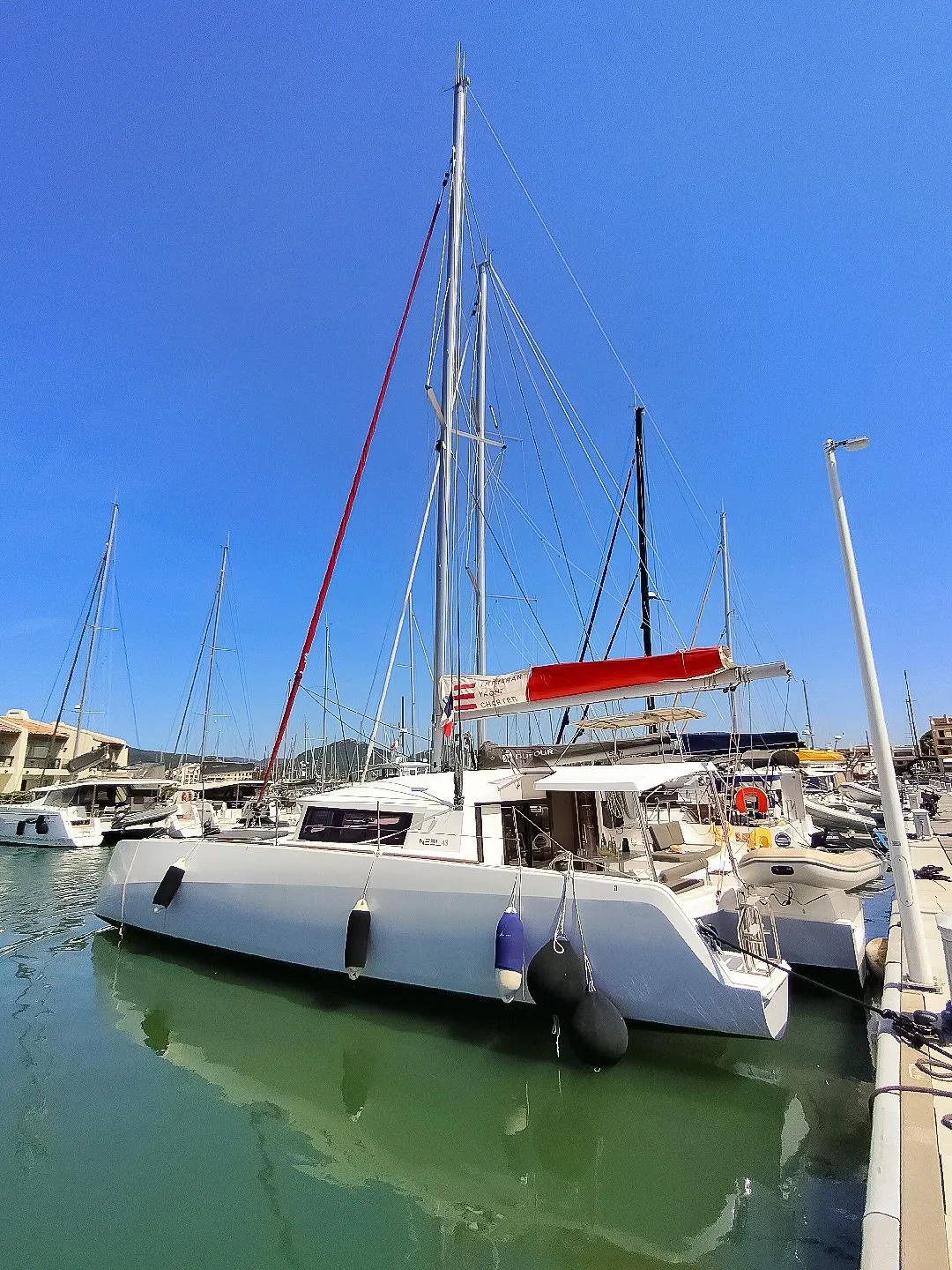 Explore Cogolin on a 13.11m 5 Cabin Catamaran Rental