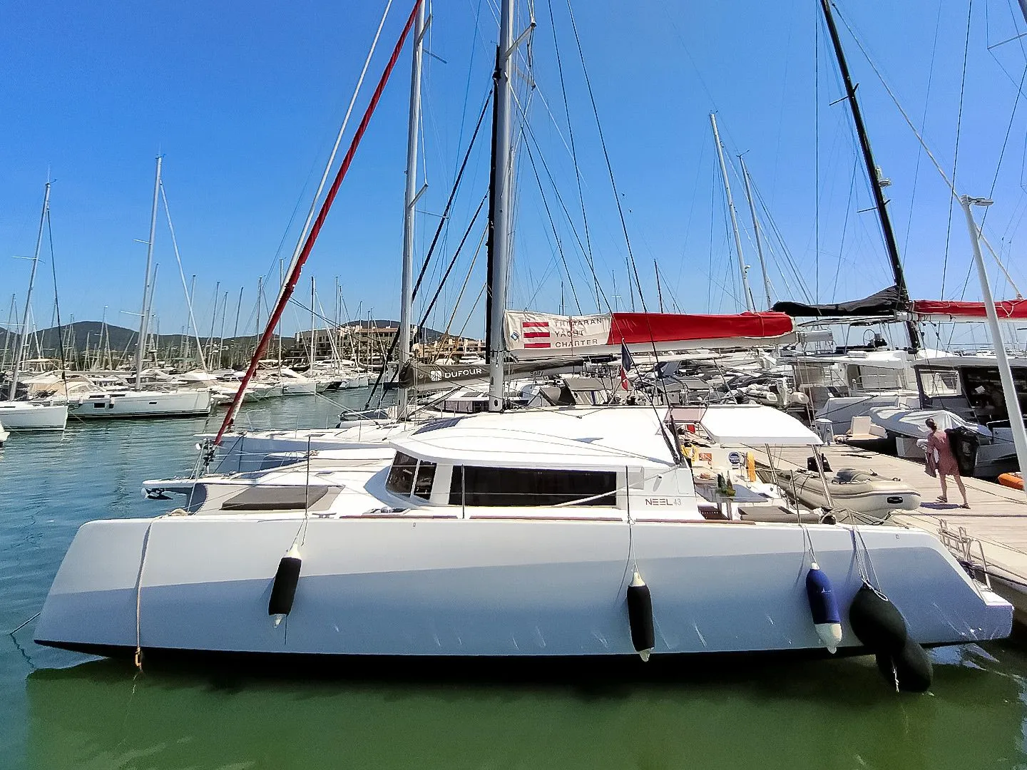 Explore Cogolin on a 13.11m 5 Cabin Catamaran Rental