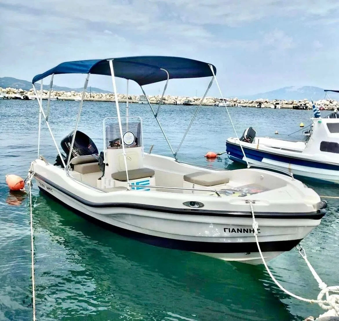 Explore Zakynthos Town on a 5m Rental Motor Boat Nireus 490