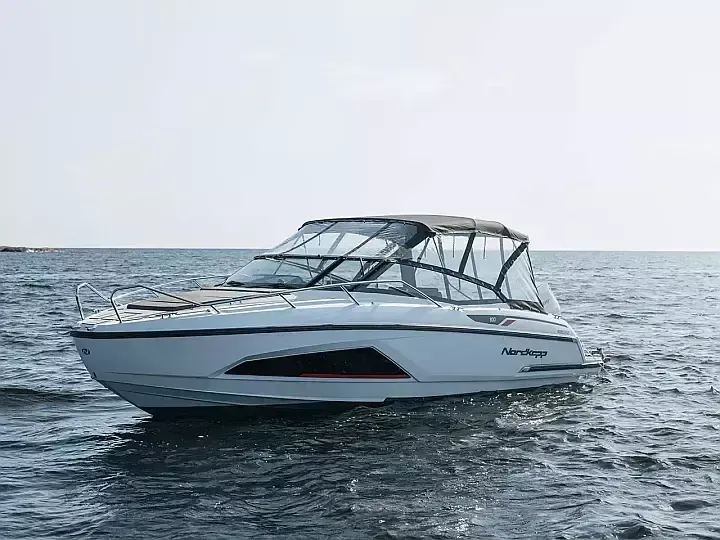 Explore Aliki on a 8.5m Noblesse 830 Motor Boat Rental