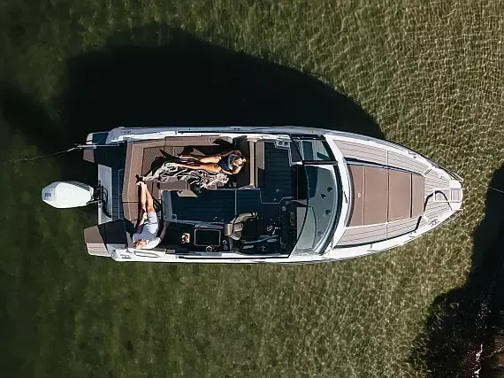 Explore Aliki on a 8.5m Noblesse 830 Motor Boat Rental