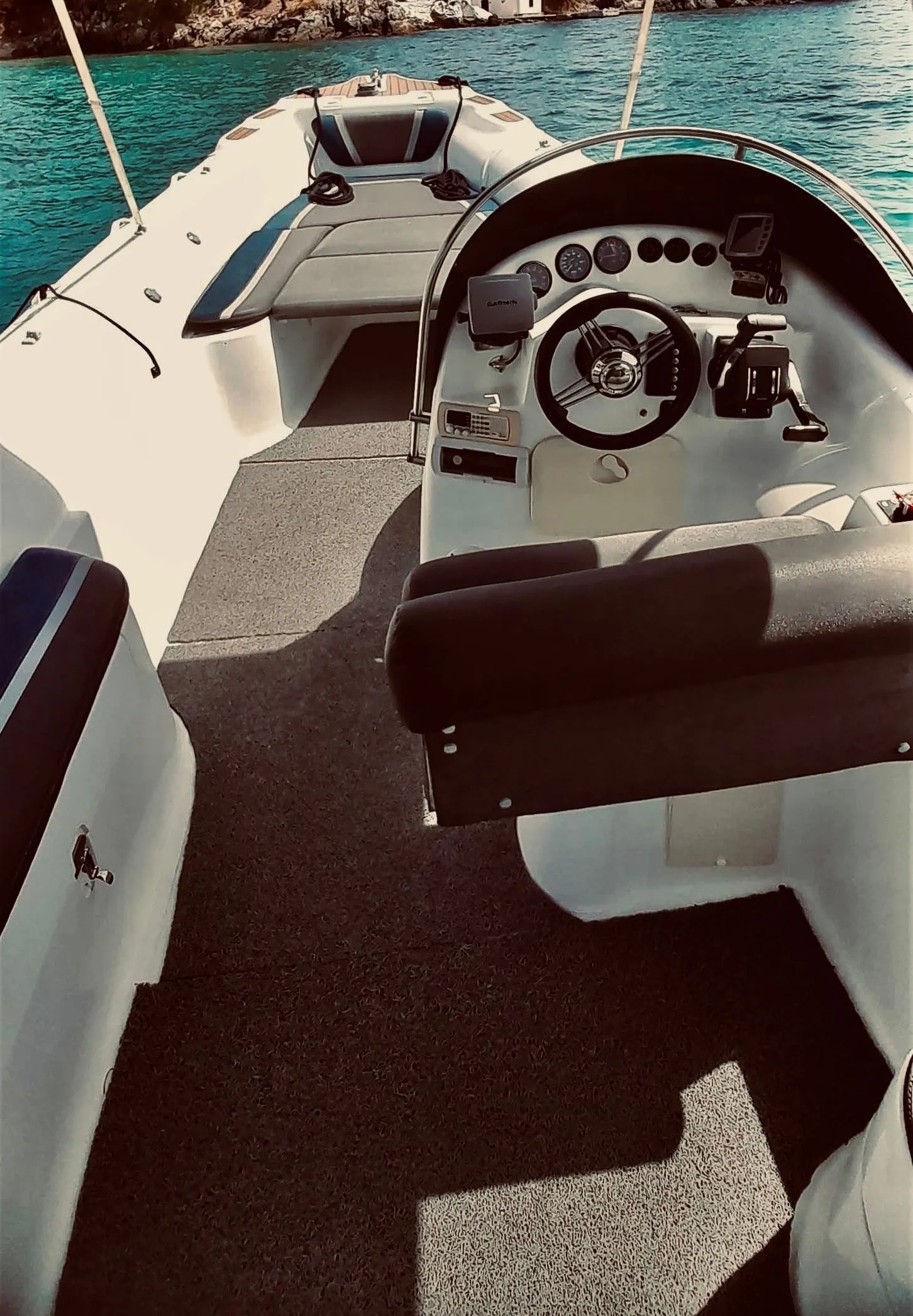 Explore Zakynthos Town on a 9.2m Orizon 795 Motor Boat Rental