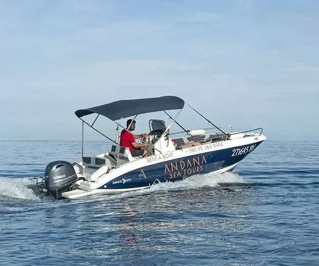 Explore Rovinj on a 6.3m Orizzonti Andromeda Motor Boat Rental