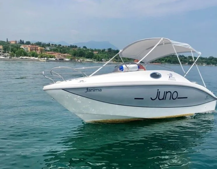 Explore Moniga on a 5.9m Rental Motor Boat Orizzonti Juno 590