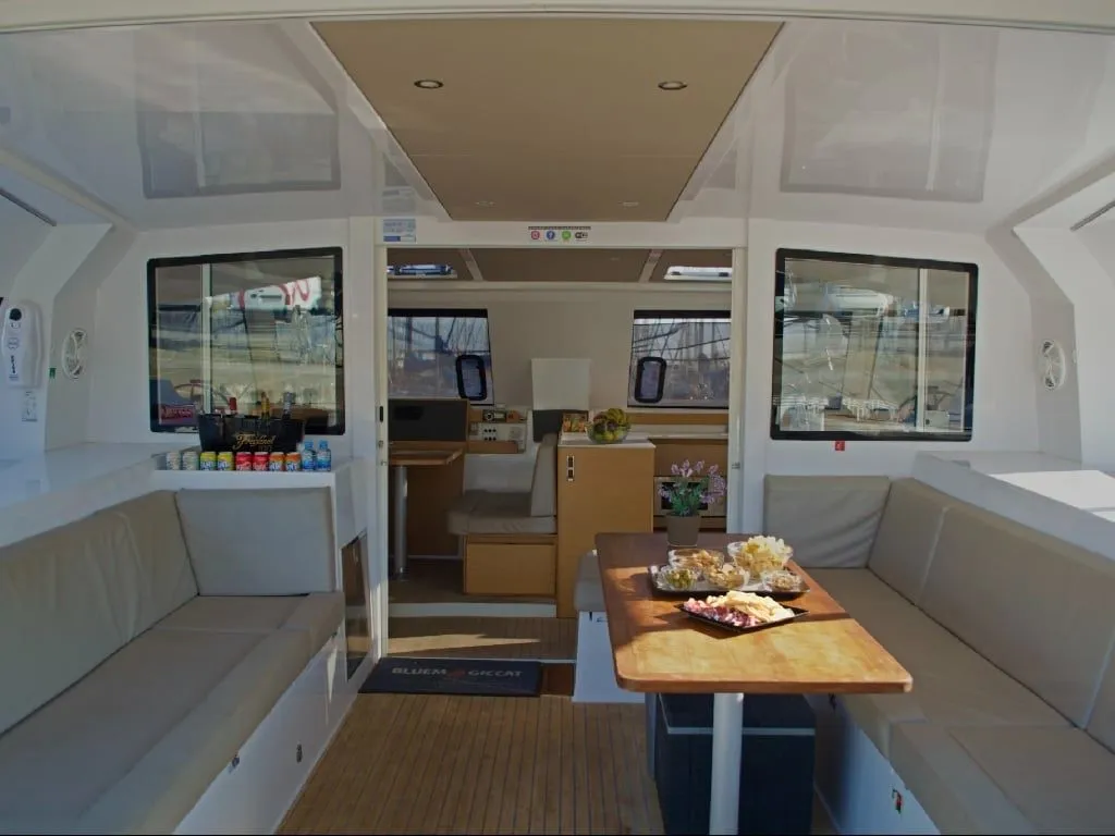 Explore Barcelona on a 14.02m 3 Cabin Catamaran Rental
