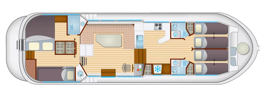 Rent a 14m 4 Cabin House Boat in Corbigny