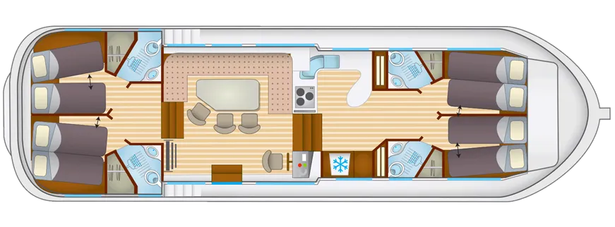 Charter a 14.9m 4 Cabin House Boat in Corbigny