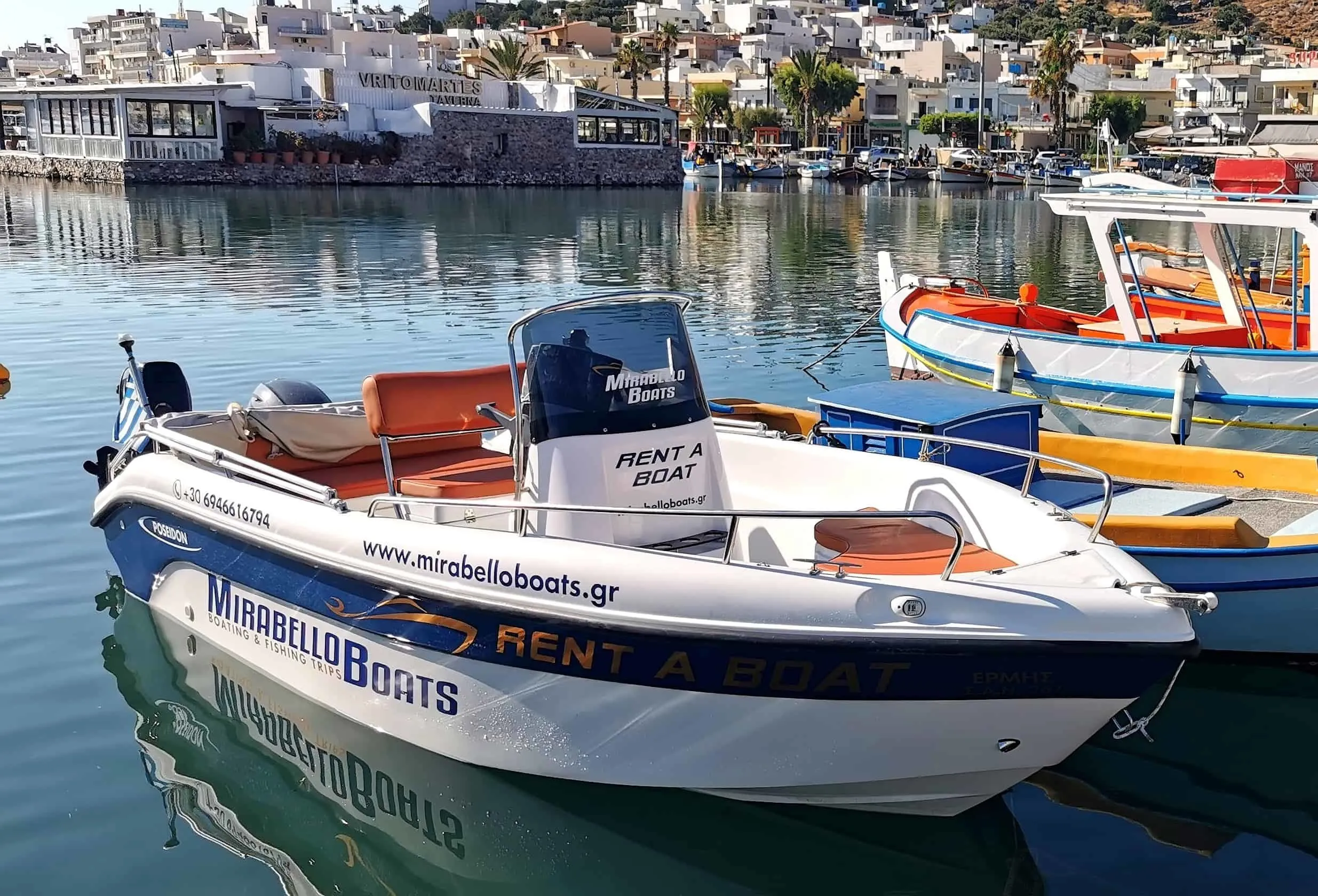 Explore Agios Nikolaos on a 5.3m Rental Motor Boat Poseidon 170cc