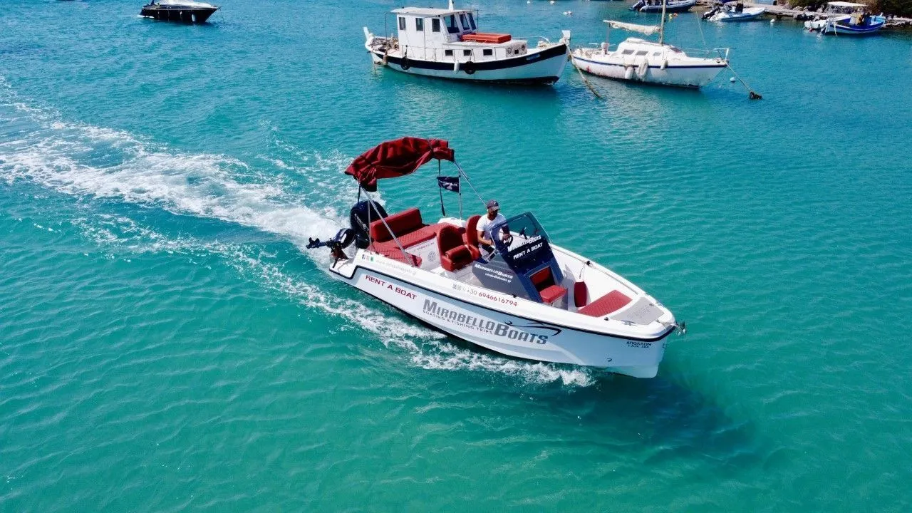 Rent a 6m Motor Boat Poseidon Protagon 20 in Agios Nikolaos