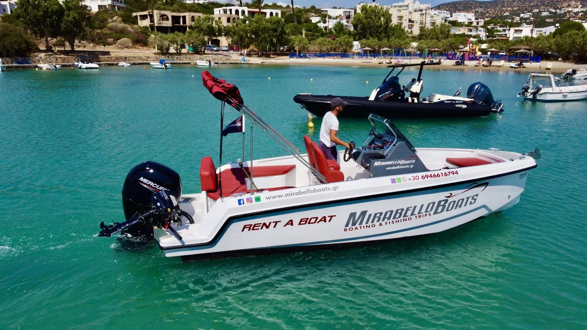 Rent a 6m Motor Boat Poseidon Protagon 20 in Agios Nikolaos