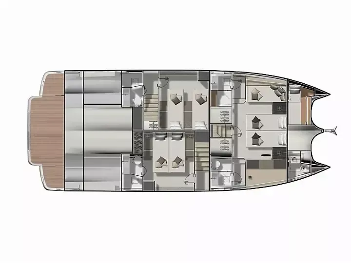 14.79m Split Power Catamaran Prestige M48 Hire