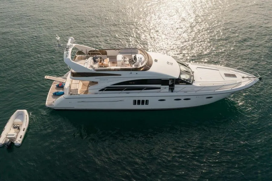 Explore Mykonos City on a 19.3m Princess 62 Motor Yacht Rental