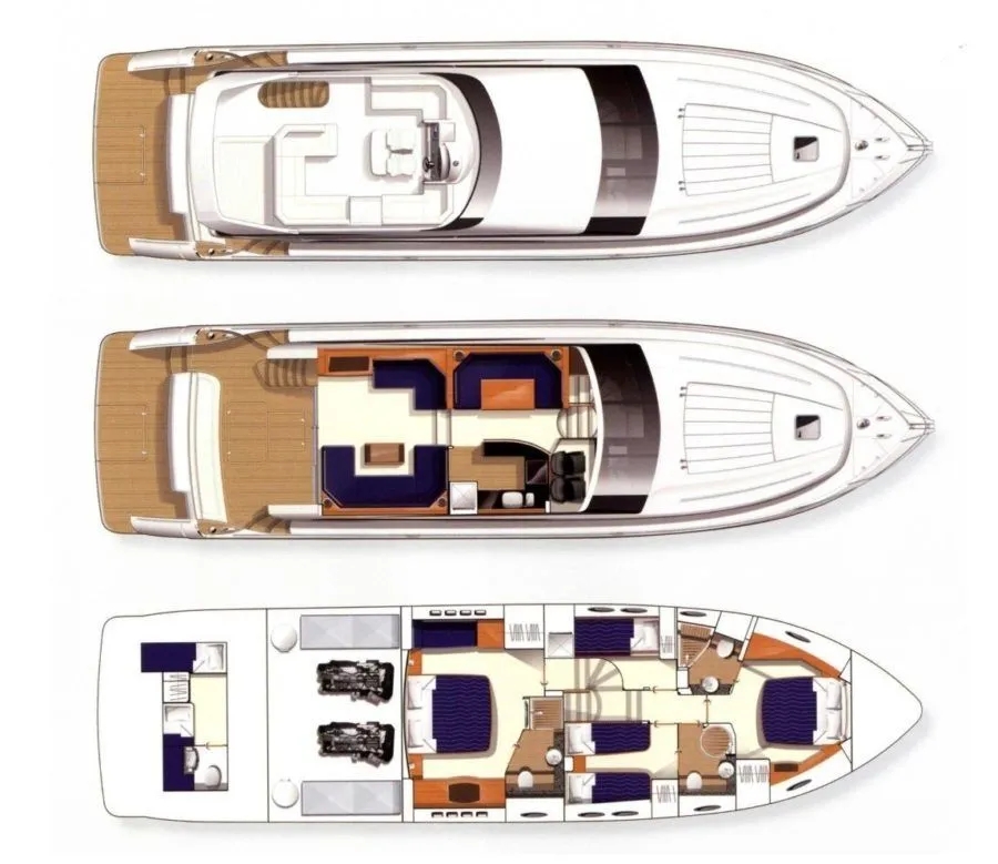 Explore Moscow on a 19.3m Rental Motor Yacht Princess P62