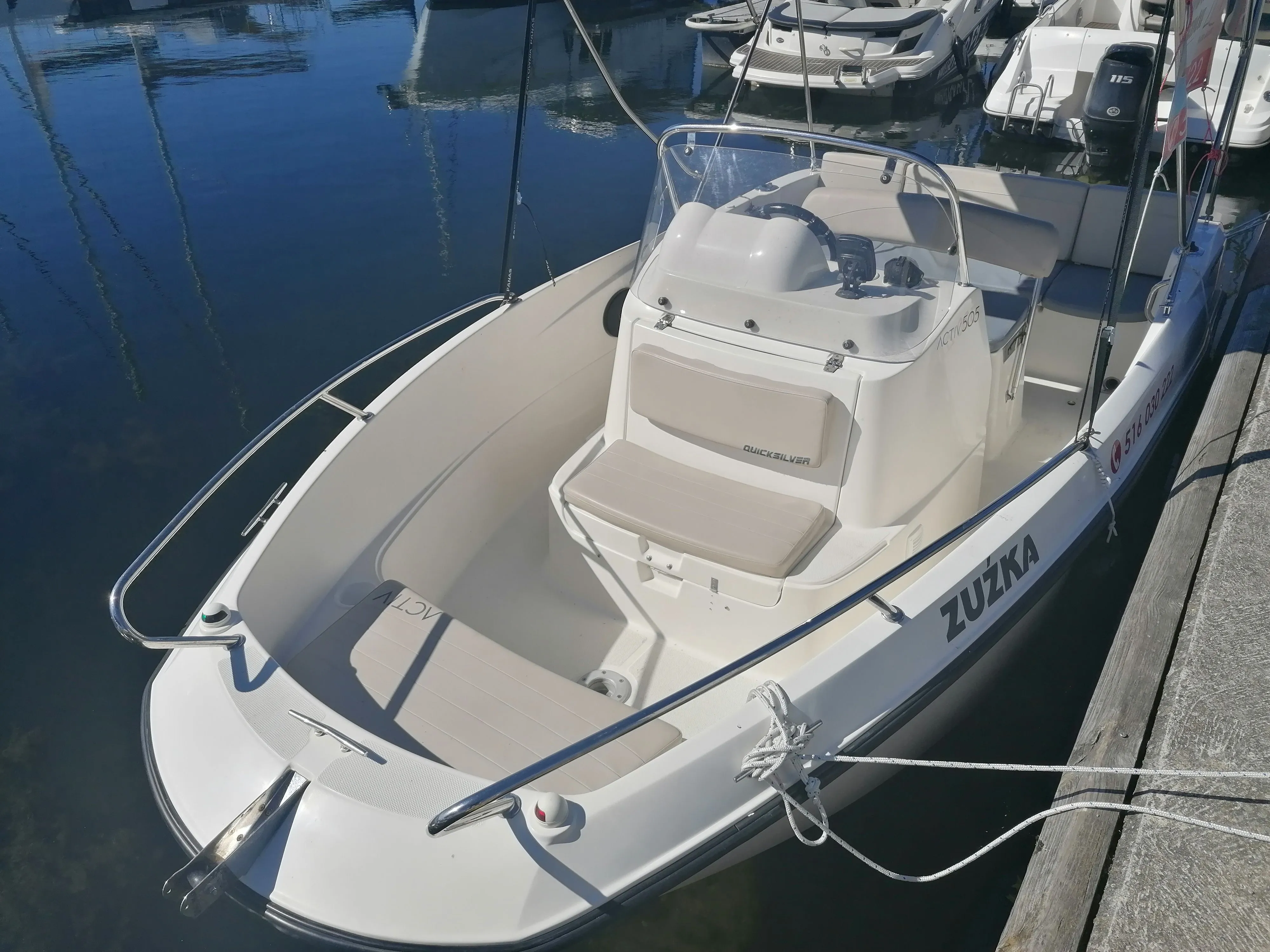 Explore Gizycko on a 5.05m Rental Quicksilver 505