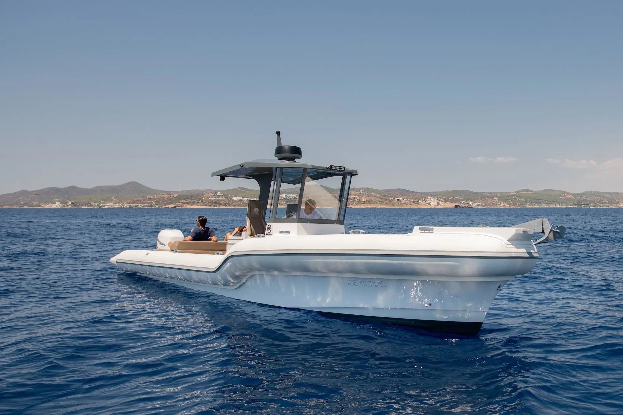12m Lavrion Rafnar 1200 T-Top Motor Boat Hire