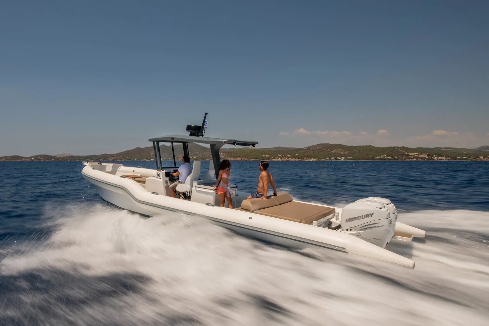 12m Lavrion Rafnar 1200 T-Top Motor Boat Hire
