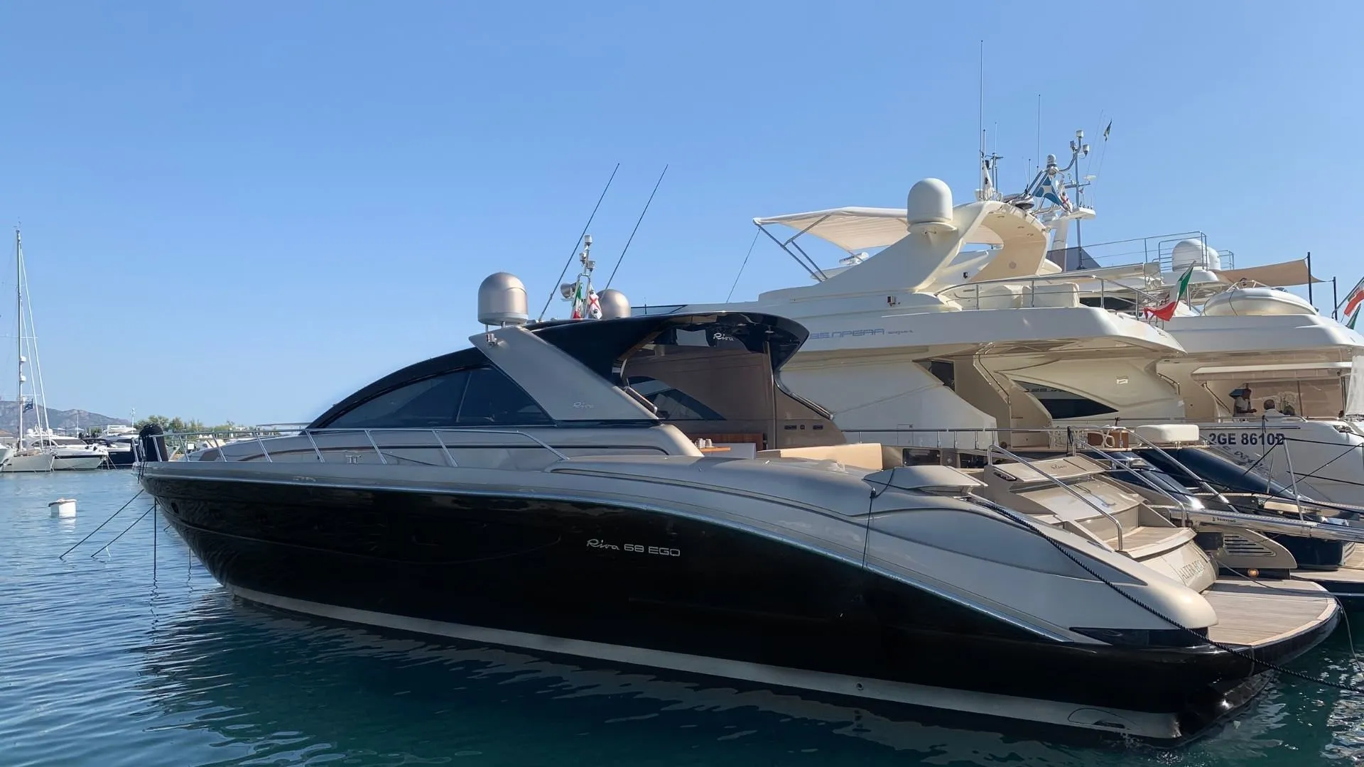 Explore Portofino on a 20.8m Riva 68 Ego Motor Yacht Rental