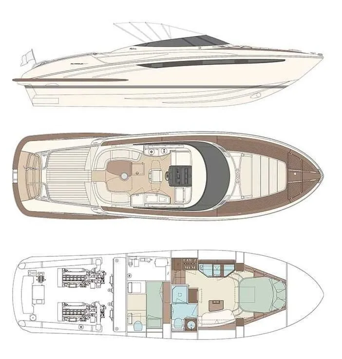 13.41m Vlychada Riva Rivarama 44 Motor Yacht Hire