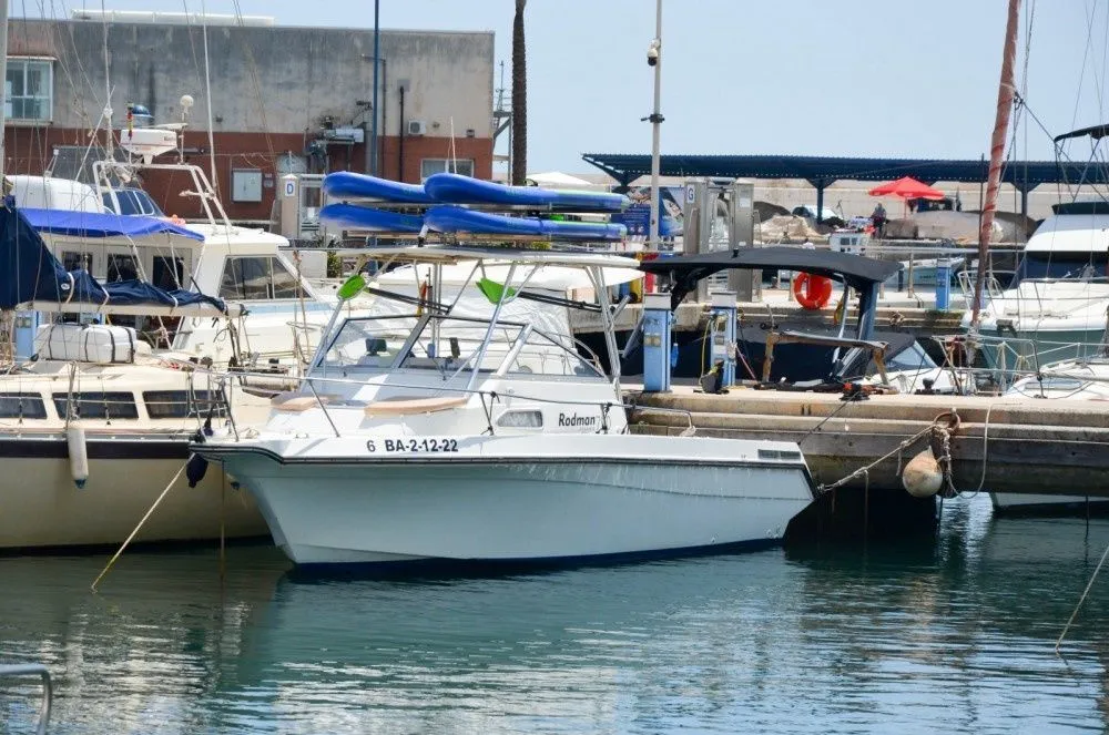 Explore Marbella on a 8m Rental Motor Boat Rodman 790