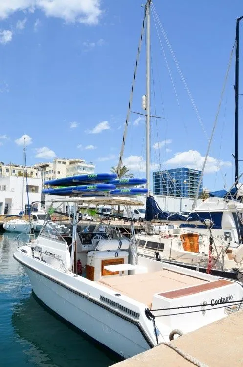 Explore Marbella on a 8m Rental Motor Boat Rodman 790