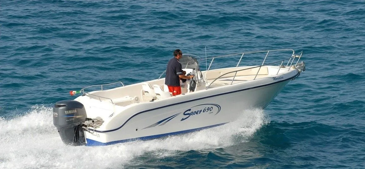 Explore Portoferraio on a 7m Saver 690 Motor Boat Rental