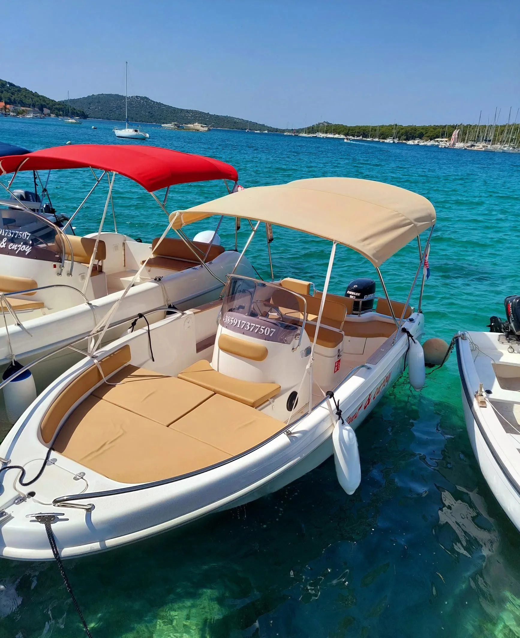 Explore Rogoznica on a 5.4m Rental Motor Boat Saver Open 550