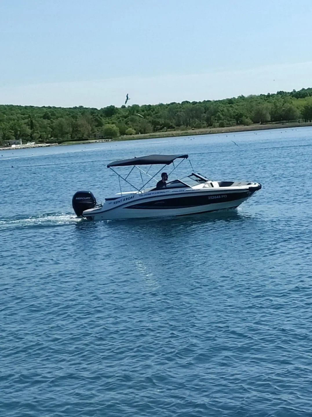 Explore Funtana on a 6.5m Rental Motor Boat Sea Ray 19 SPX