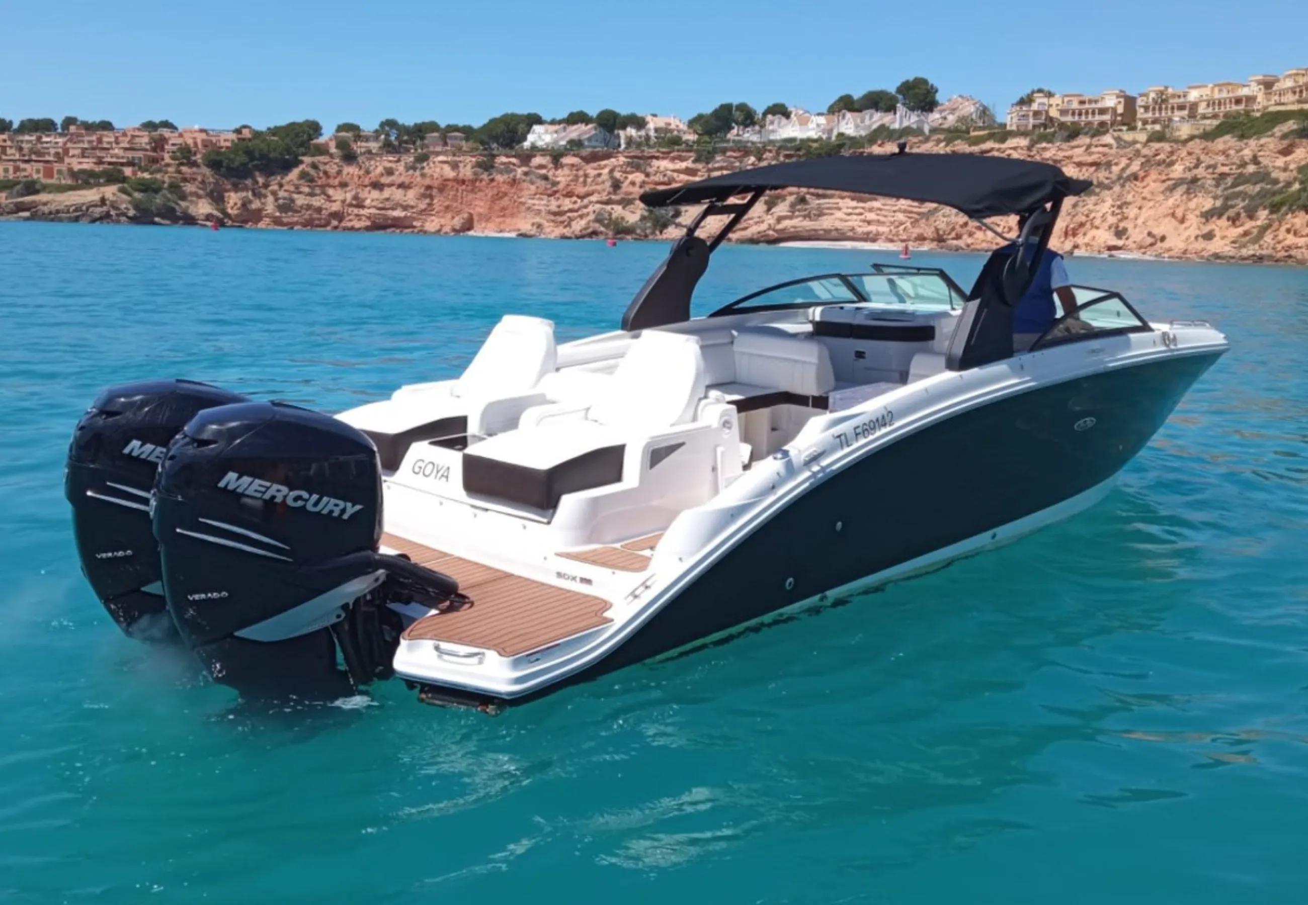Explore El Toro on a 9m Rental Motor Boat Sea Ray 290