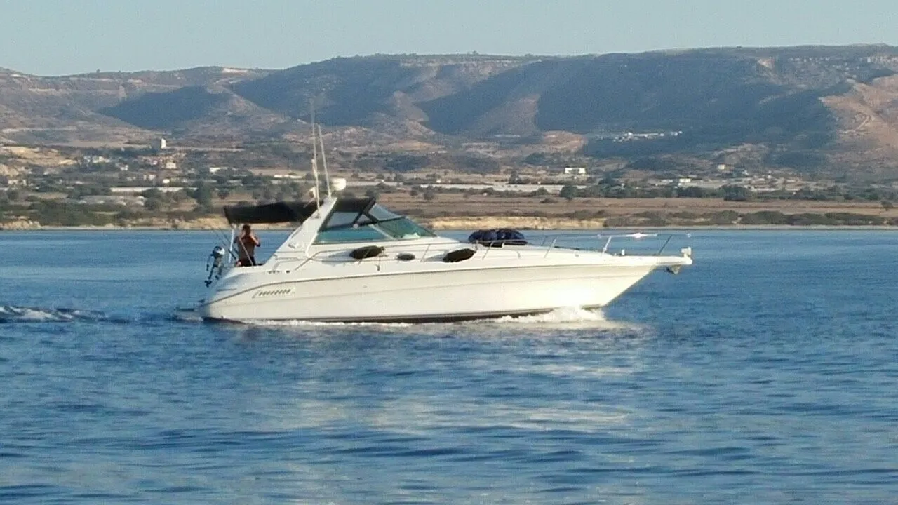 Explore Ayia Napa on a 12m Rental Sea Ray 350 Sundancer