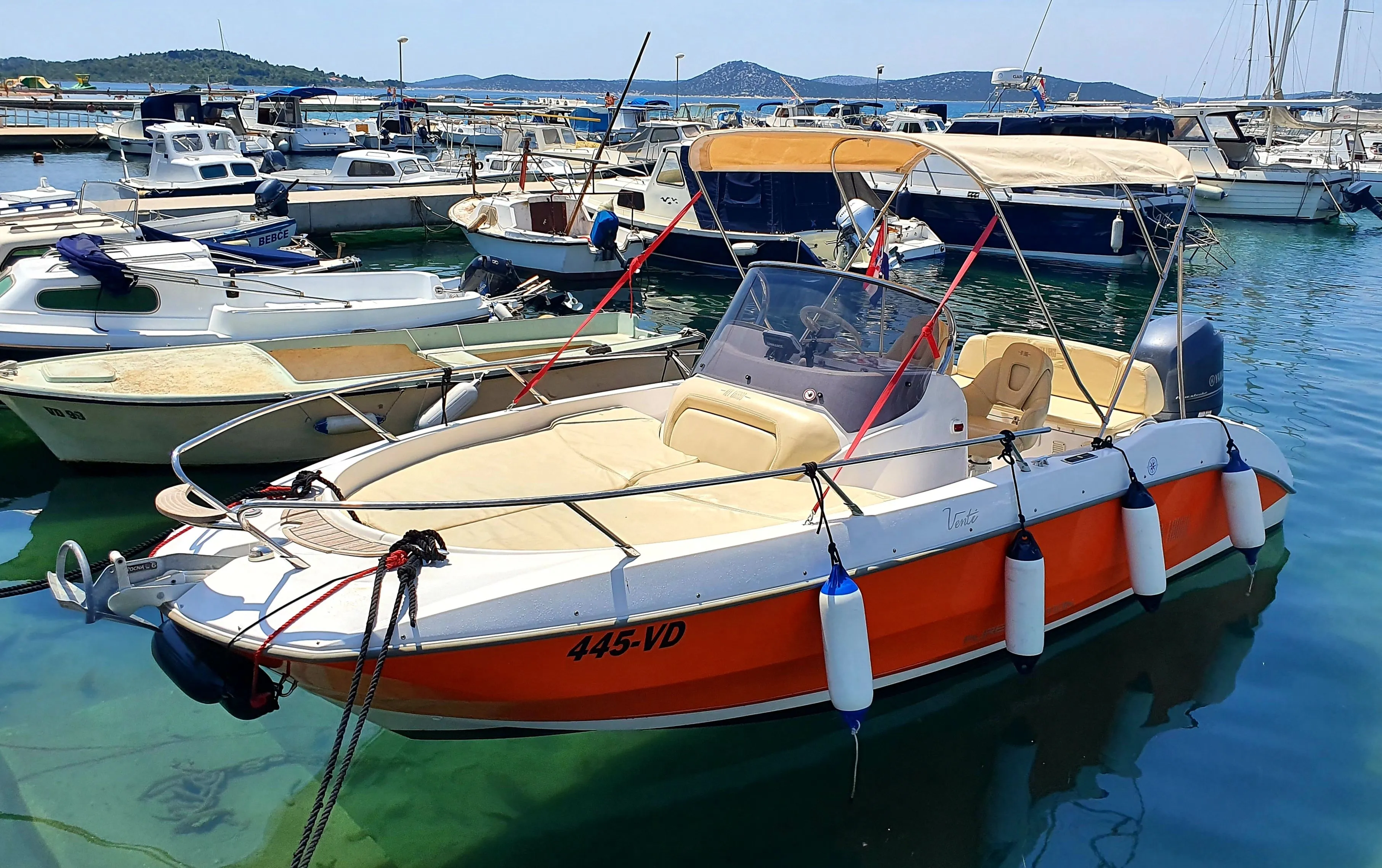 Explore Vodice on a 6.4m Rental Motor Boat